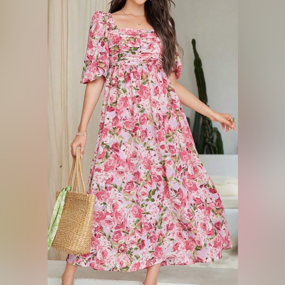 Floral Pink Maxi Dress